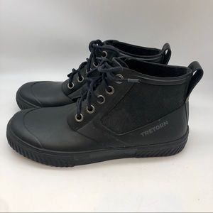 Tretorn Black Lace Up Rain Booties